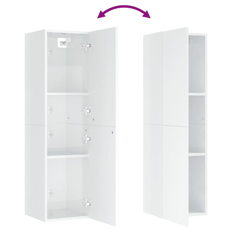 Tv-meubel 30,5x30x110 cm bewerkt hout hoogglans wit