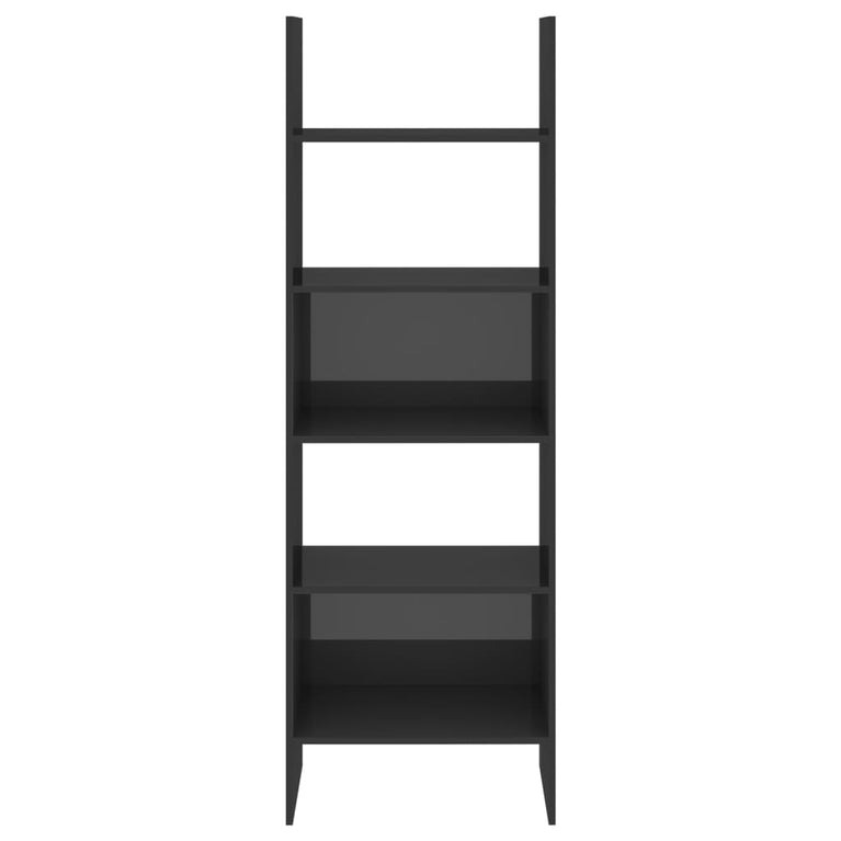 Boekenkast 60x35x180 cm spaanplaat hoogglans grijs