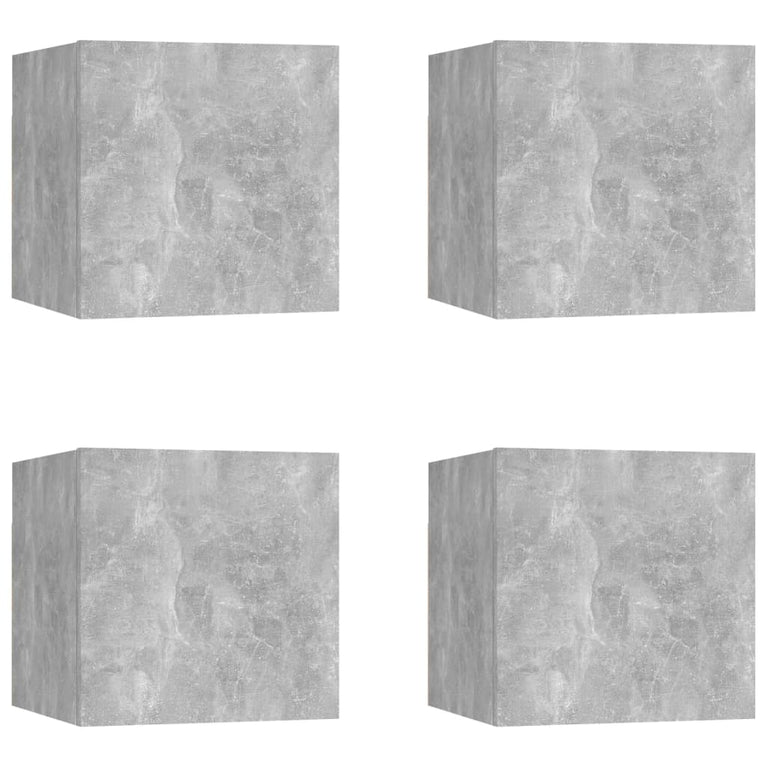 Tv-wandmeubelen 4 st 30,5x30x30 cm betongrijs