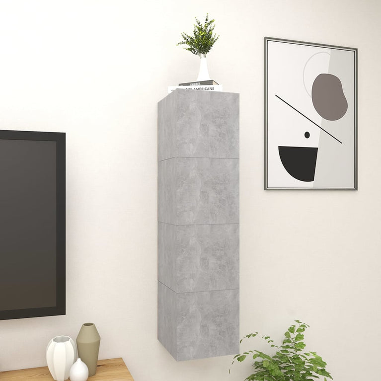 Tv-wandmeubelen 4 st 30,5x30x30 cm betongrijs