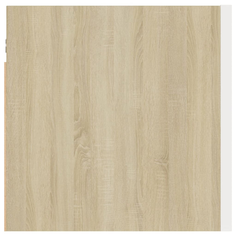 Tv-wandmeubel 30,5x30x30 cm wit en sonoma eikenkleurig