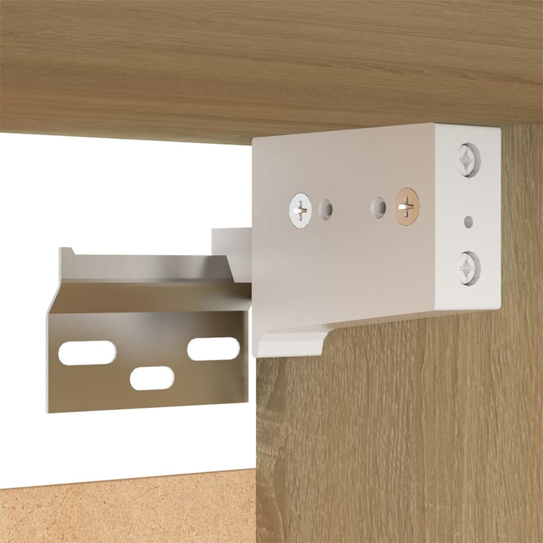 Tv-wandmeubel 30,5x30x30 cm wit en sonoma eikenkleurig