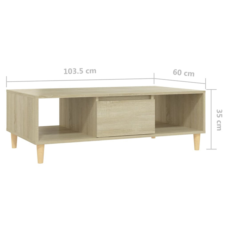Salontafel 103,5x60x35 cm spaanplaat sonoma eikenkleurig