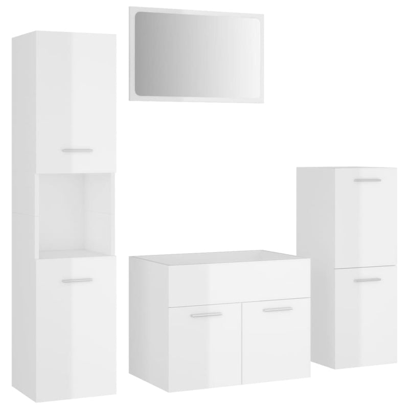 Badkamermeubelset spaanplaat hoogglans wit