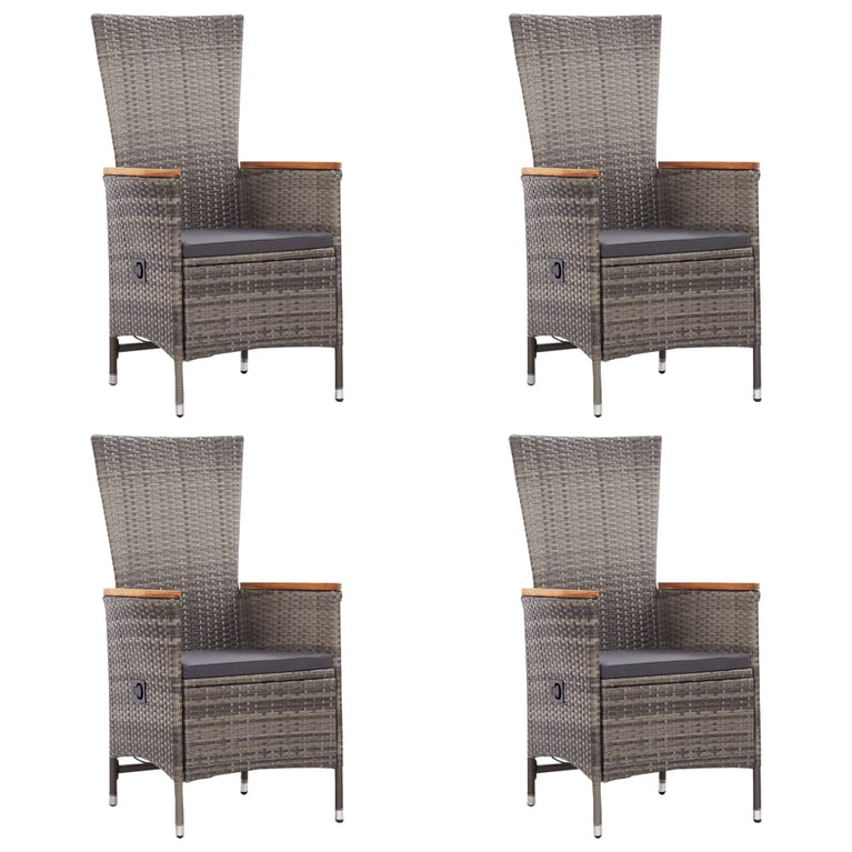 7-delige Tuinset poly rattan grijs