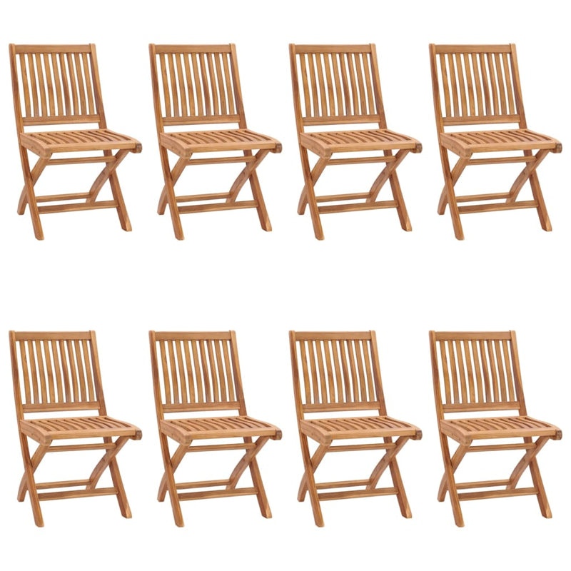 Tuinstoelen 8 st inklapbaar massief teakhout