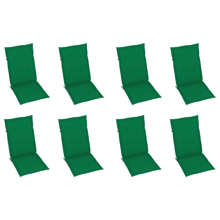 Tuinstoelen 8 st inklapbaar met kussens massief acaciahout