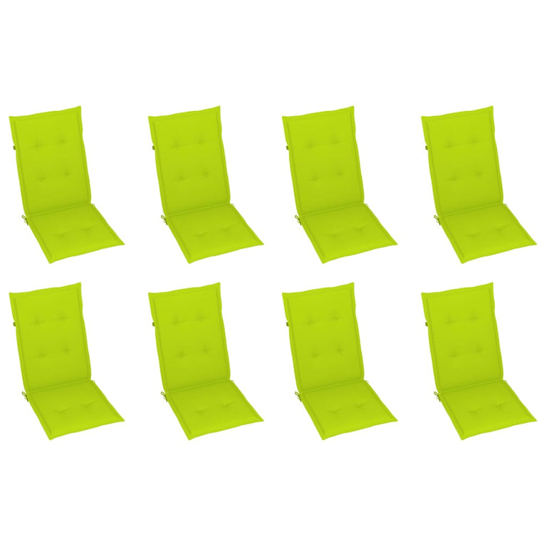 Tuinstoelen 8 st inklapbaar met kussens massief acaciahout