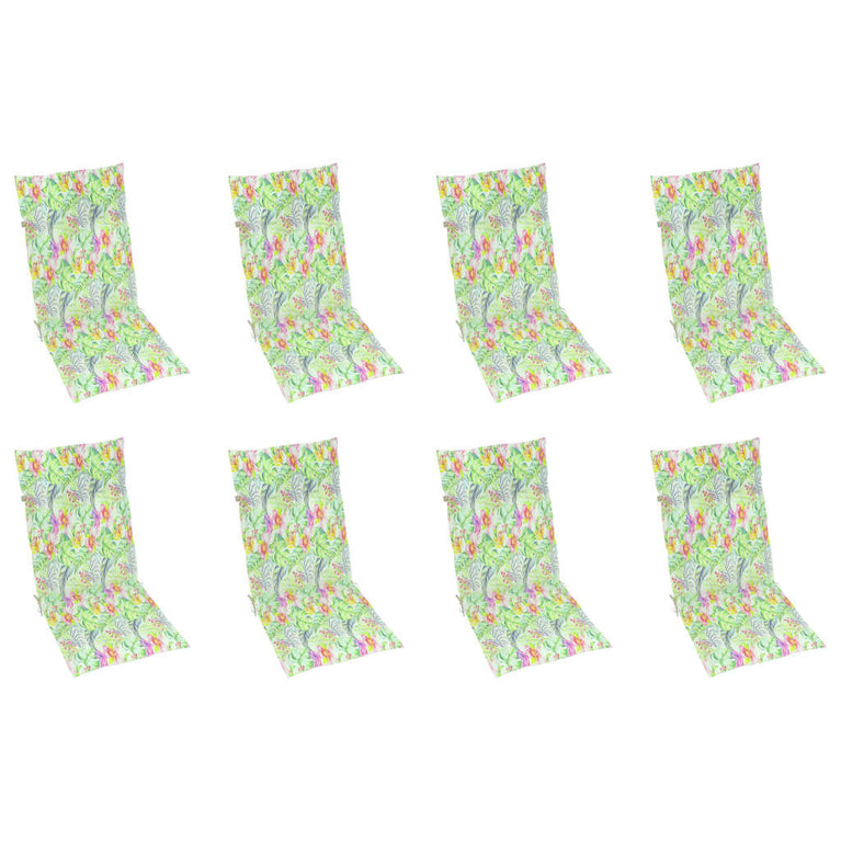 Tuinstoelen 8 st inklapbaar met kussens massief acaciahout