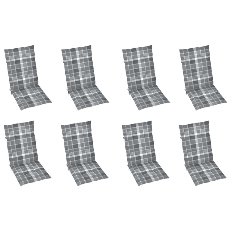 Tuinstoelen 8 st inklapbaar met kussens massief acaciahout