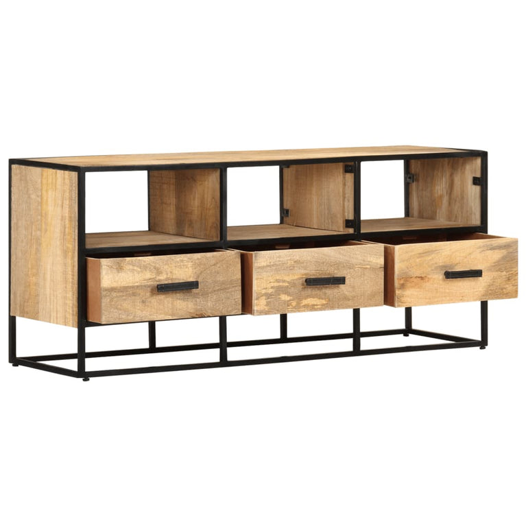 Tv-meubel 110x30x45 cm ruw mangohout