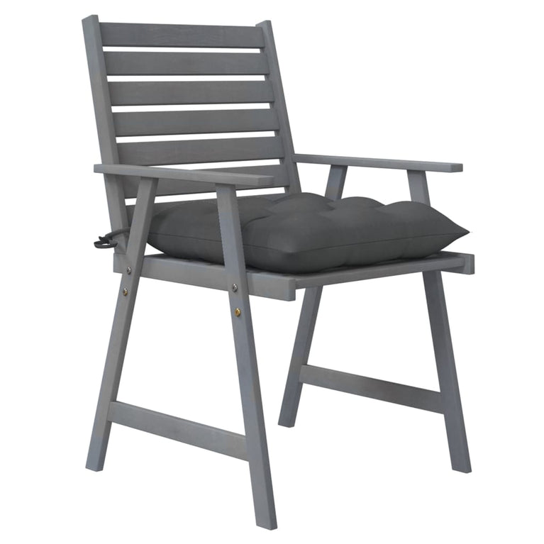 Tuinstoelen 4 st met kussens massief acaciahout