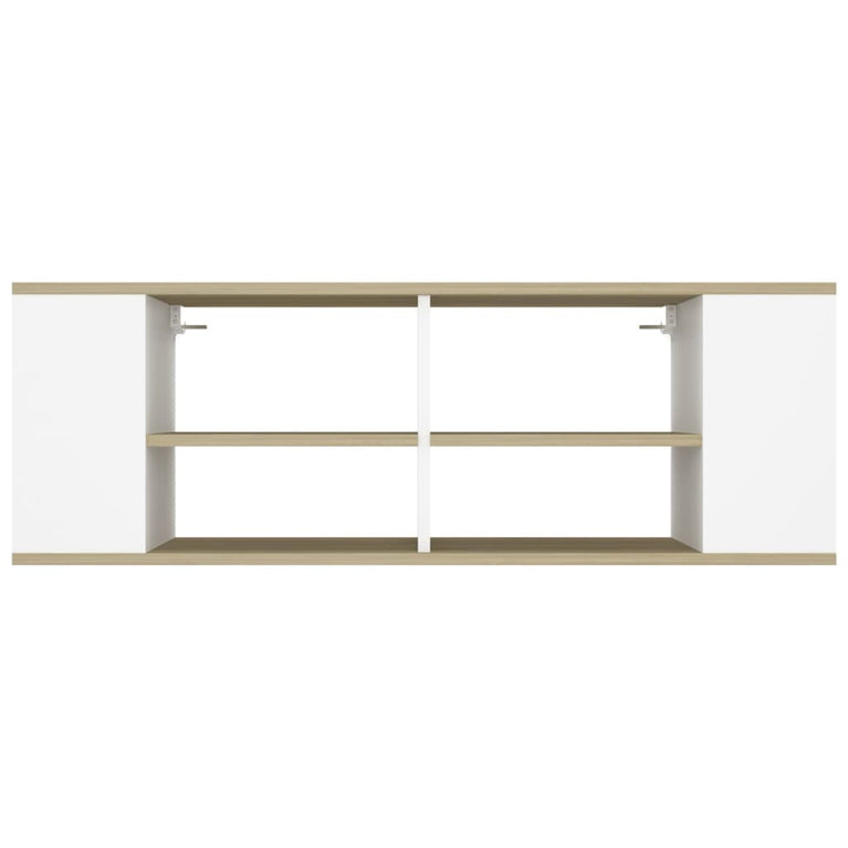 Tv-wandmeubel 102x35x35 cm bewerkt hout wit sonoma eikenkleurig