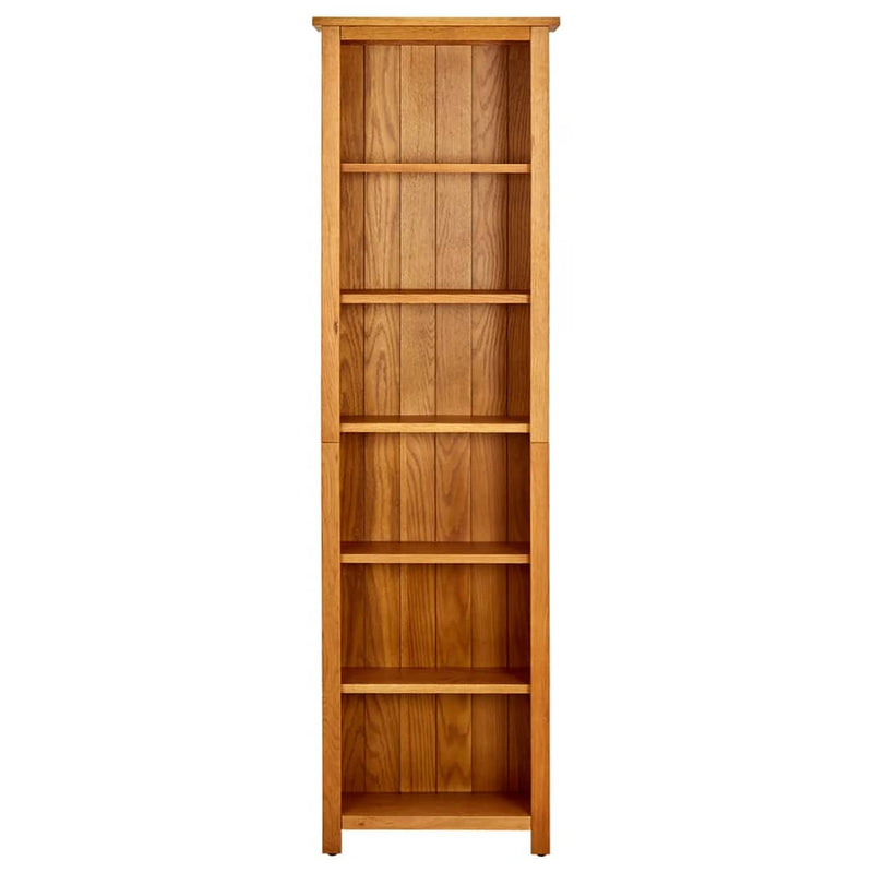 Boekenkast met 6 schappen 52x22x180 cm massief eikenhout