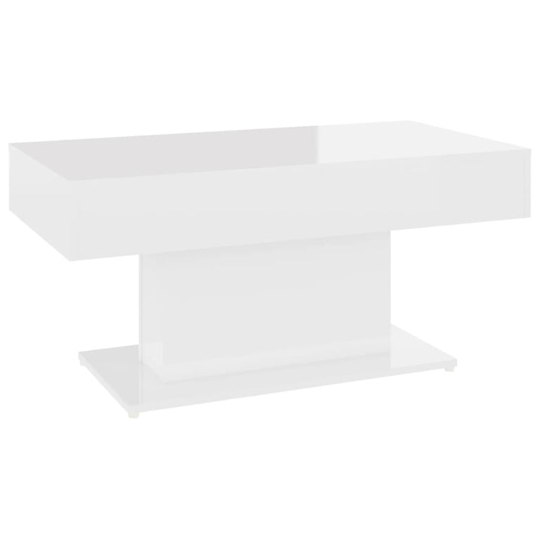 Salontafel 96x50x45 cm spaanplaat hoogglans wit
