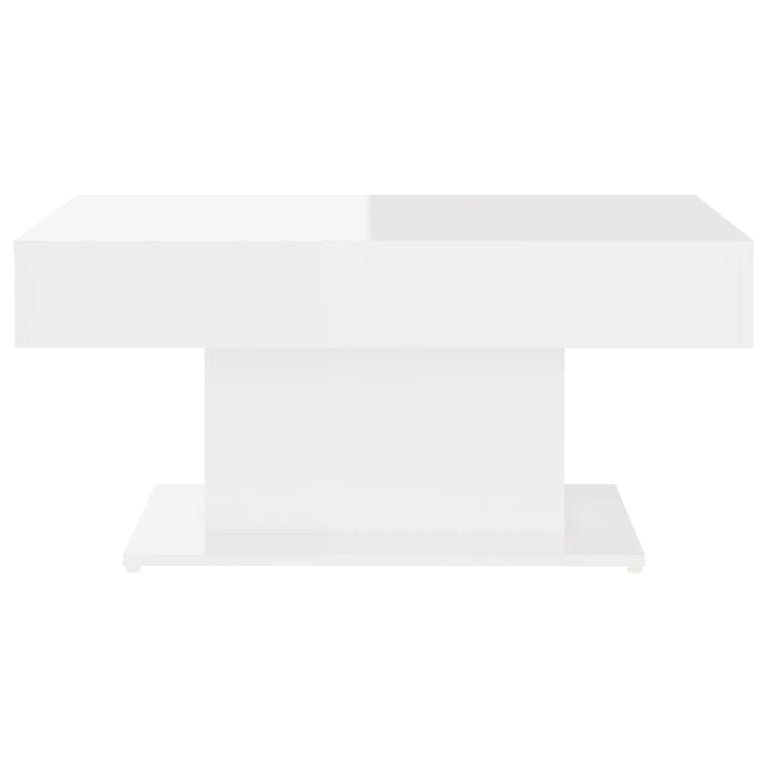 Salontafel 96x50x45 cm spaanplaat hoogglans wit
