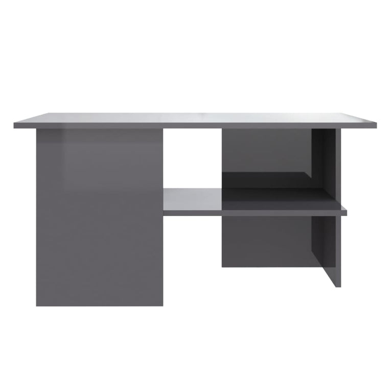 Salontafel 90x60x46,5 cm bewerkt hout hoogglans grijs