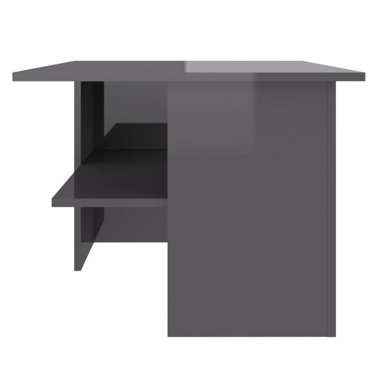 Salontafel 90x60x46,5 cm bewerkt hout hoogglans grijs