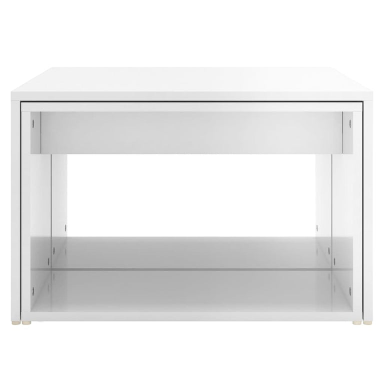 3-delige Salontafelset 60x60x38 cm hoogglans wit