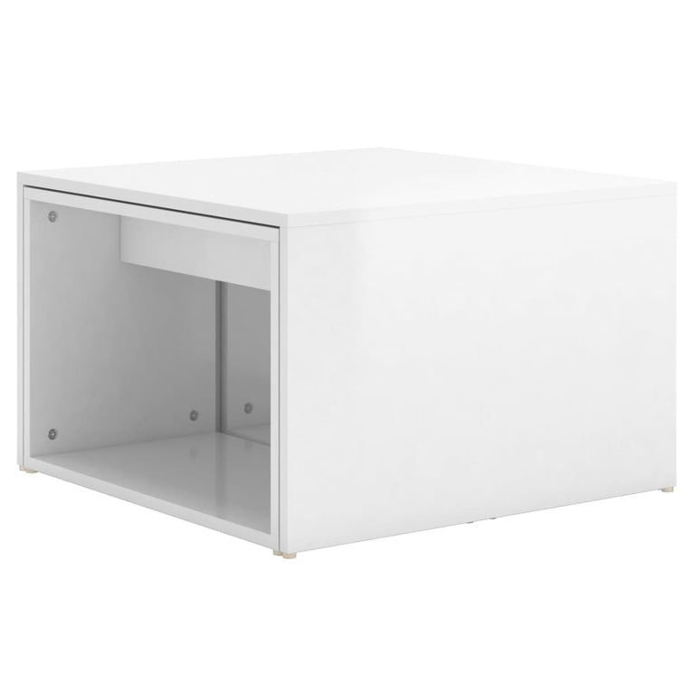 3-delige Salontafelset 60x60x38 cm hoogglans wit