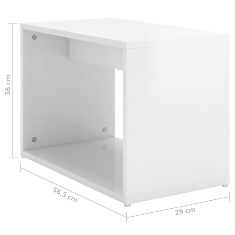 3-delige Salontafelset 60x60x38 cm hoogglans wit