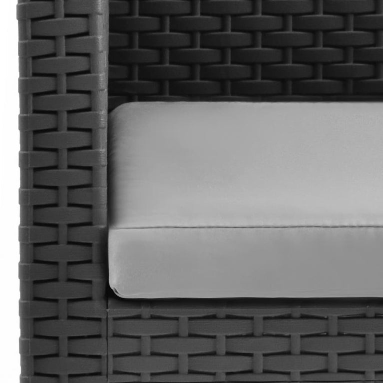 Tuinstoelen 2 st met kussens PP rattan antracietkleurig