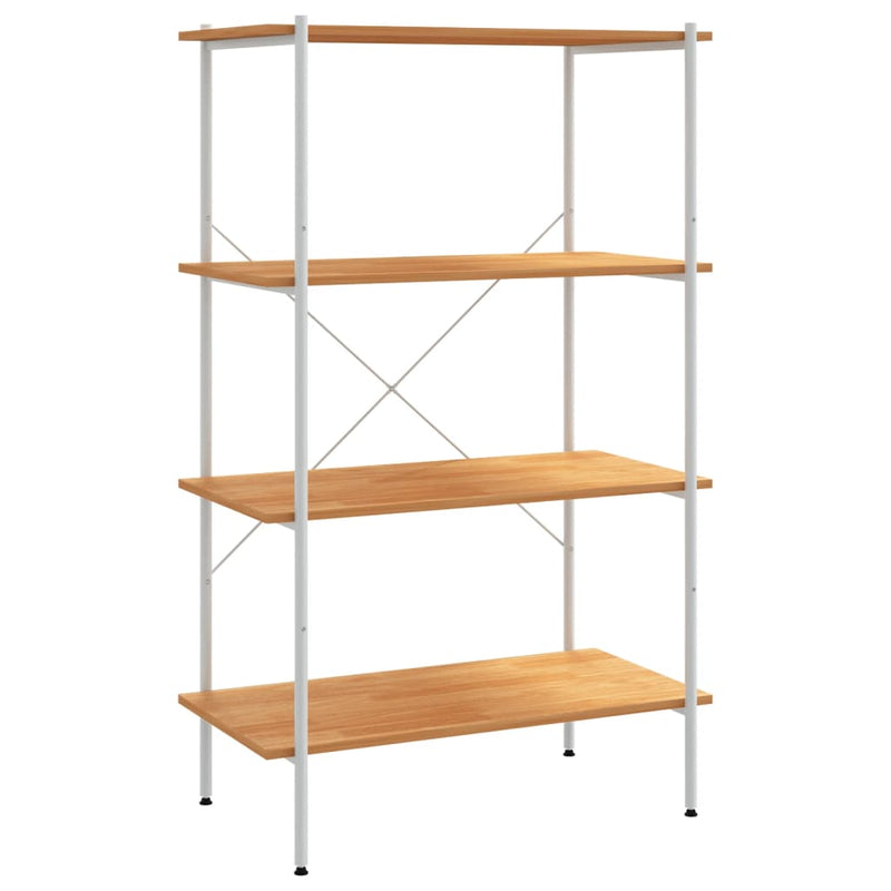 Opbergrek 4-laags 80x40x130 cm wit en eikenkleurig