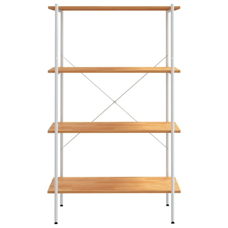 Opbergrek 4-laags 80x40x130 cm wit en eikenkleurig