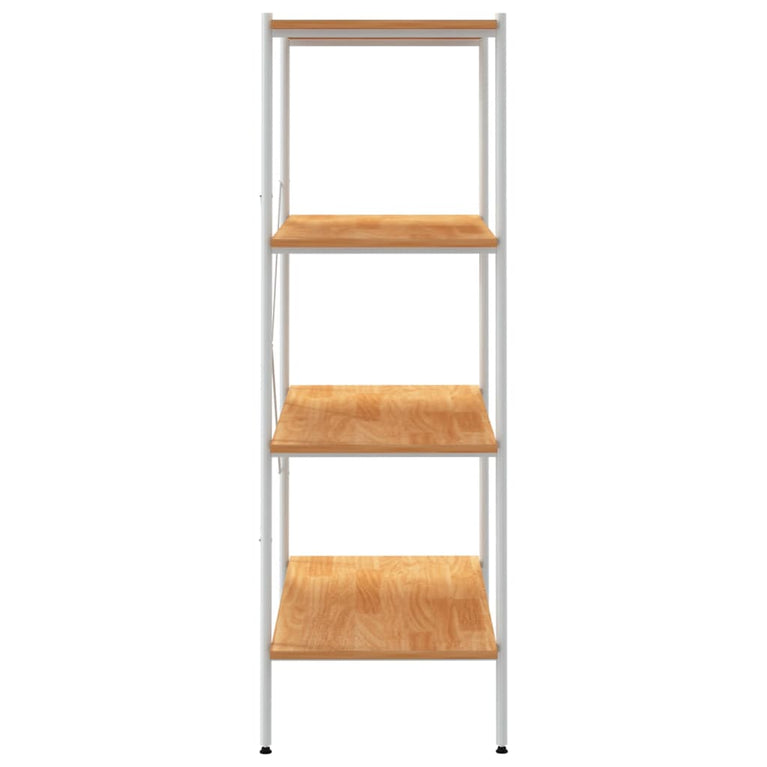 Opbergrek 4-laags 80x40x130 cm wit en eikenkleurig