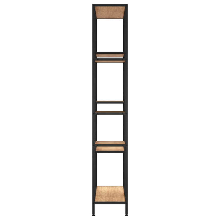 Boekenkast 80x30x180 cm staal en bewerkt hout