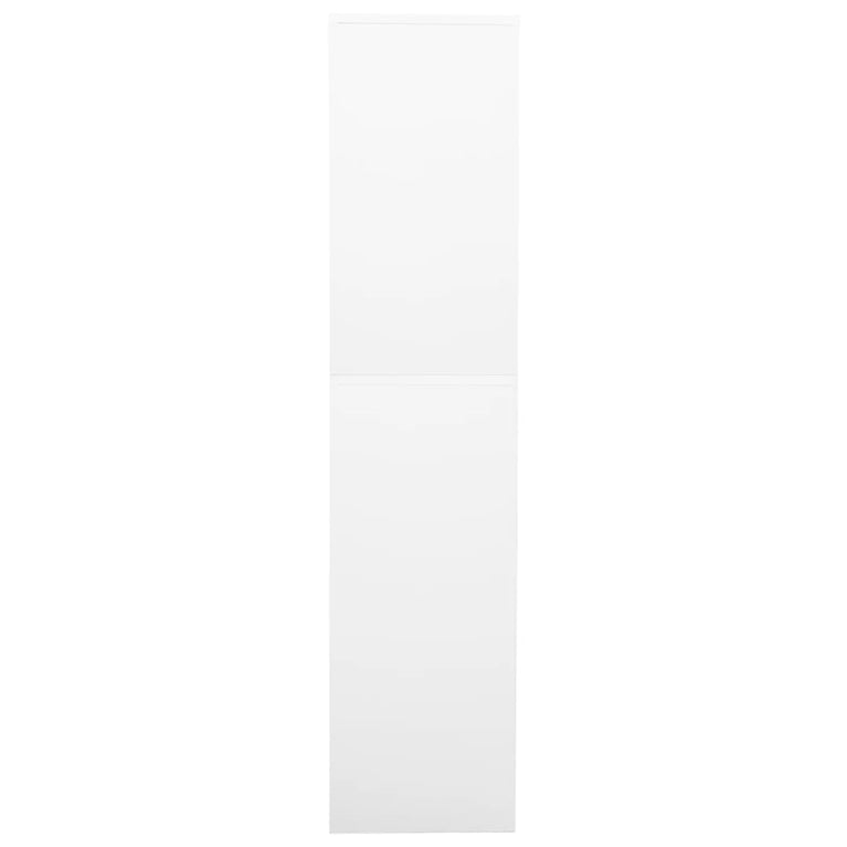 Kantoorkast 90x40x180 cm staal en gehard glas wit