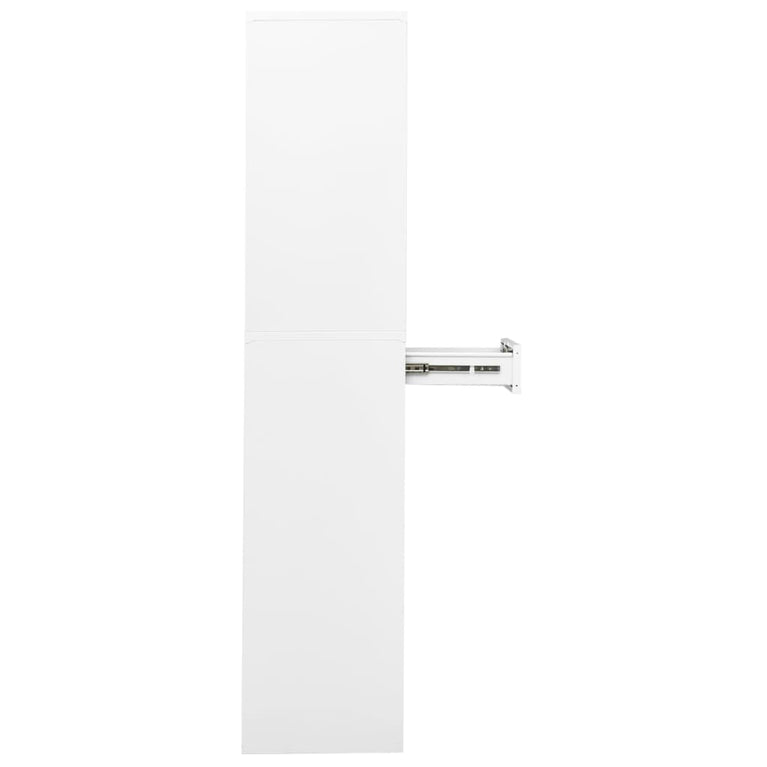 Kantoorkast 90x40x180 cm staal en gehard glas wit