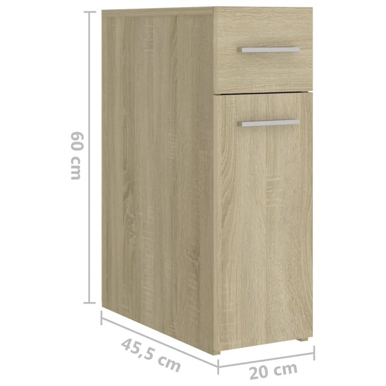 Apothekerskast 20x45,5x60 cm spaanplaat sonoma eikenkleurig