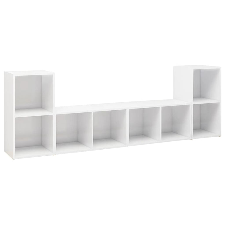 Tv-meubelen 4 st 72x35x36,5 cm spaanplaat hoogglans wit