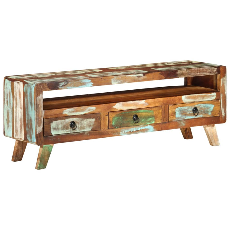 Tv-meubel 110x30x40 cm massief gerecycled hout meerkleurig