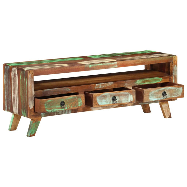 Tv-meubel 110x30x40 cm massief gerecycled hout meerkleurig
