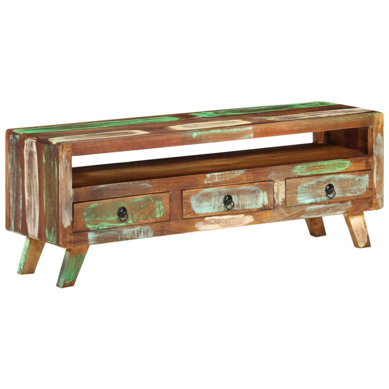Tv-meubel 110x30x40 cm massief gerecycled hout meerkleurig
