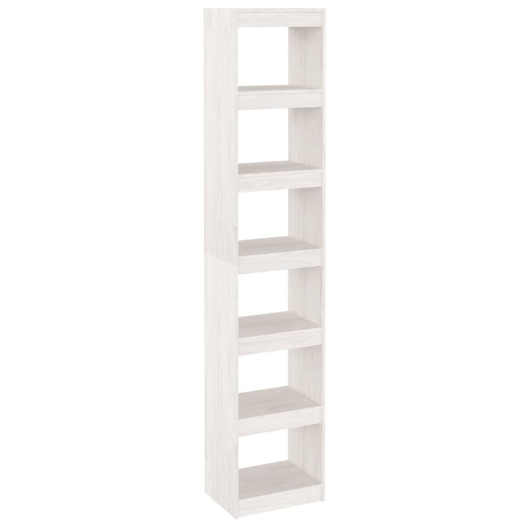 Boekenkast/kamerscherm 40x30x199 cm massief grenenhout wit