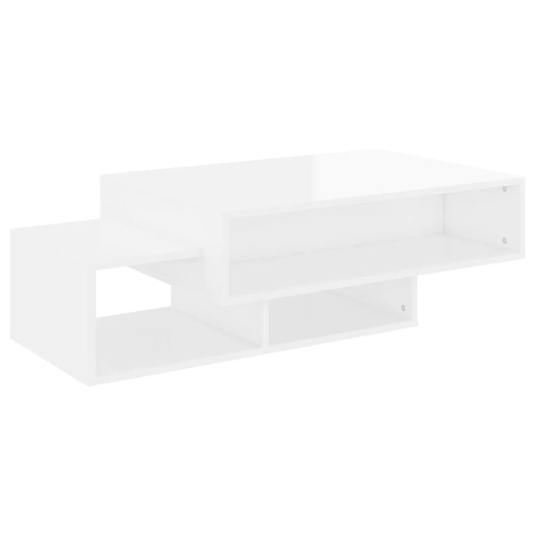 Salontafel 105x55x32 cm spaanplaat hoogglans wit