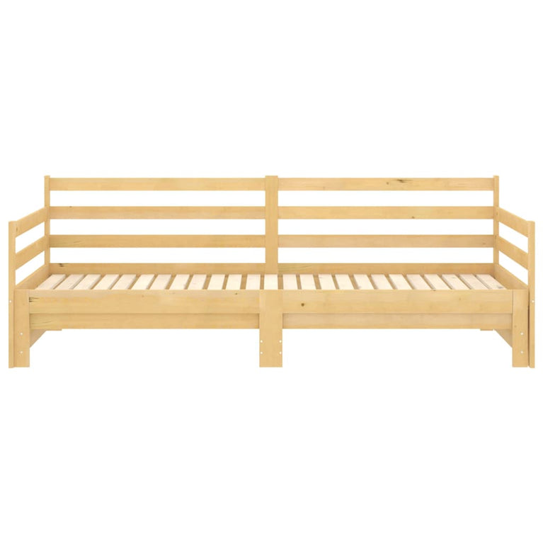 Slaapbank uitschuifbaar massief grenenhout 2x(90x200) cm