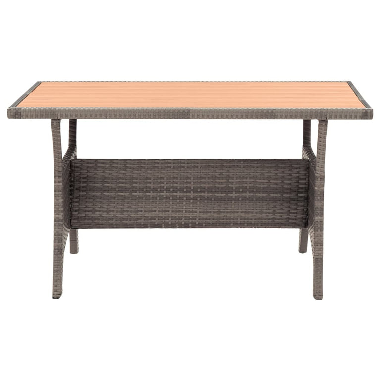 Tuintafel 120x70x66 cm poly rattan grijs