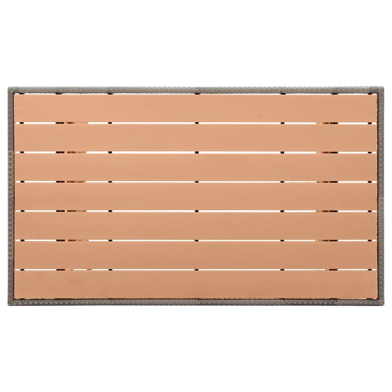Tuintafel 120x70x66 cm poly rattan grijs