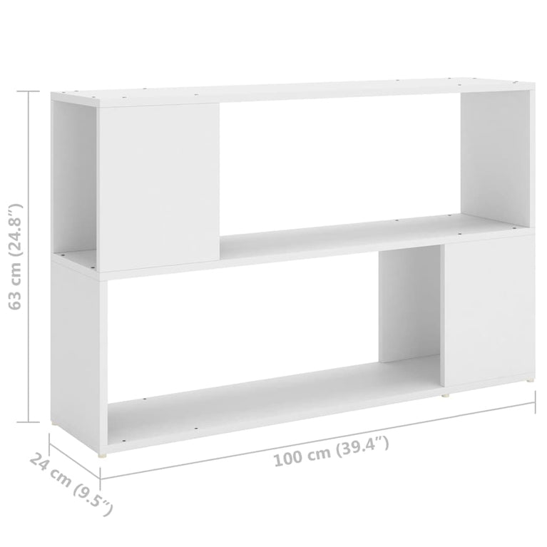 Boekenkast 100x24x63 cm bewerkt hout wit