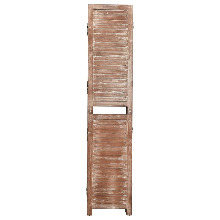 Kamerscherm 6 panelen 210x165 cm massief paulowniahout bruin