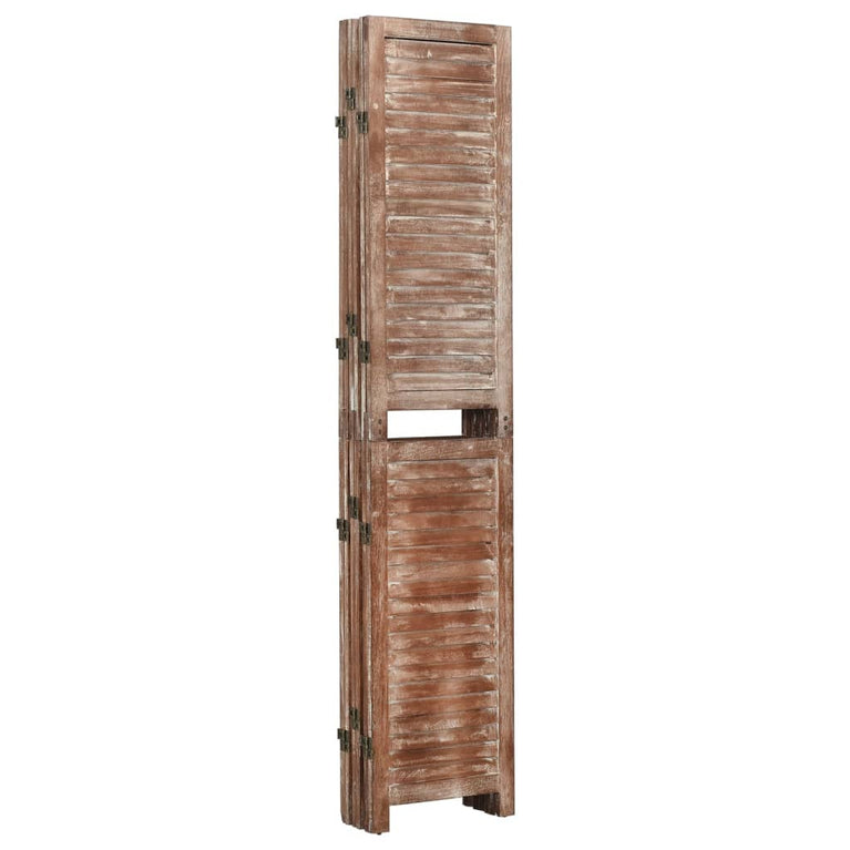 Kamerscherm 6 panelen 210x165 cm massief paulowniahout bruin