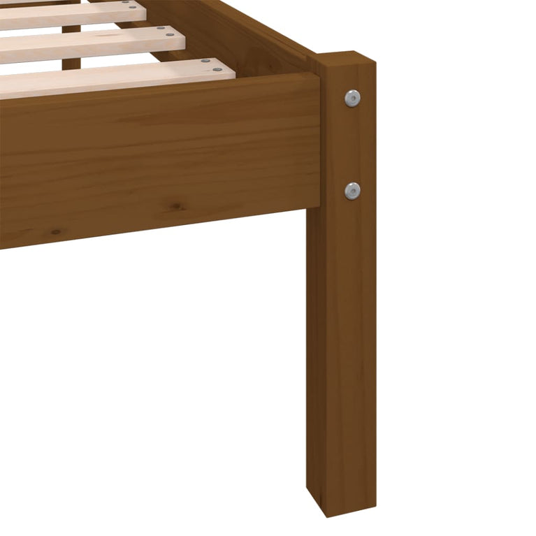 Bedframe massief grenenhout honingbruin 90x200 cm