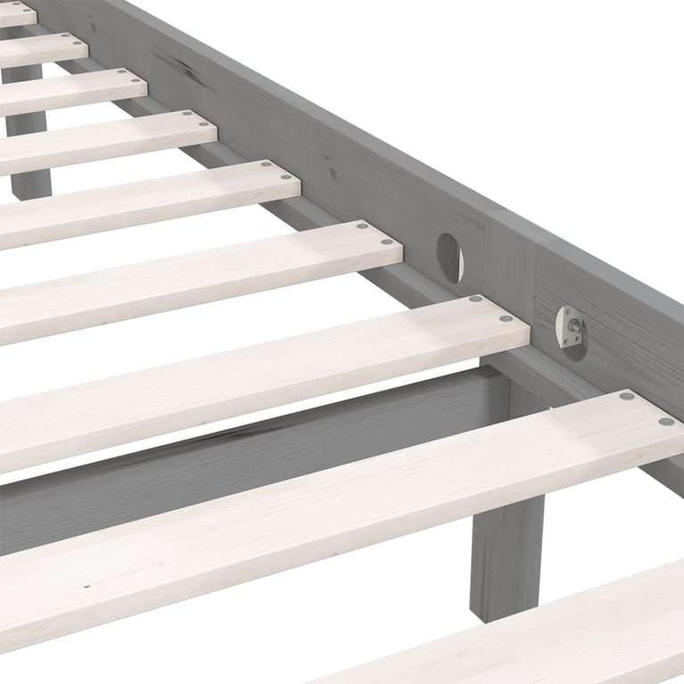 Bedframe massief grenenhout grijs 160x200 cm