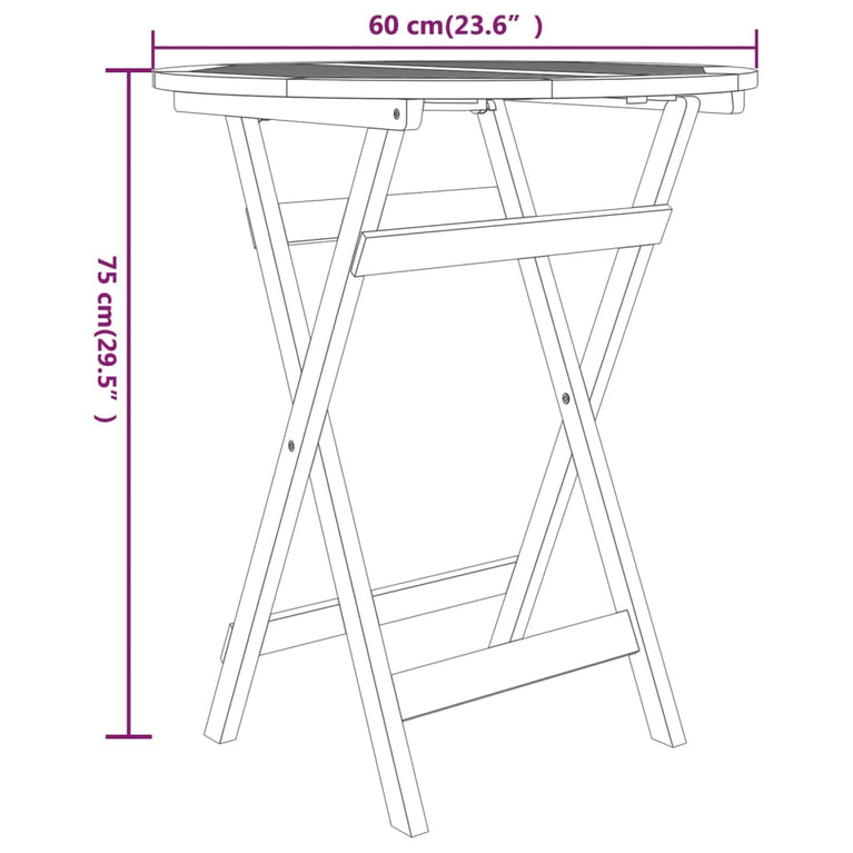 3-delige Tuinset massief teakhout