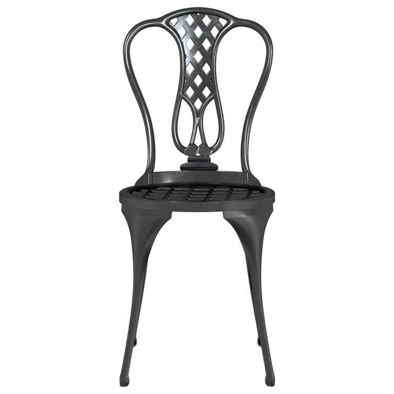 3-delige Bistroset gietaluminium zwart