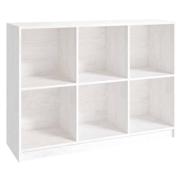 Boekenkast 104x33x76 cm massief grenenhout wit